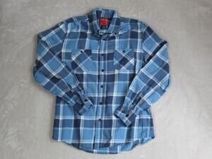 Big Mac Flannel Shirt Mens Small Blue Plaid Workwear Grunge Indie JCPenney Y2K